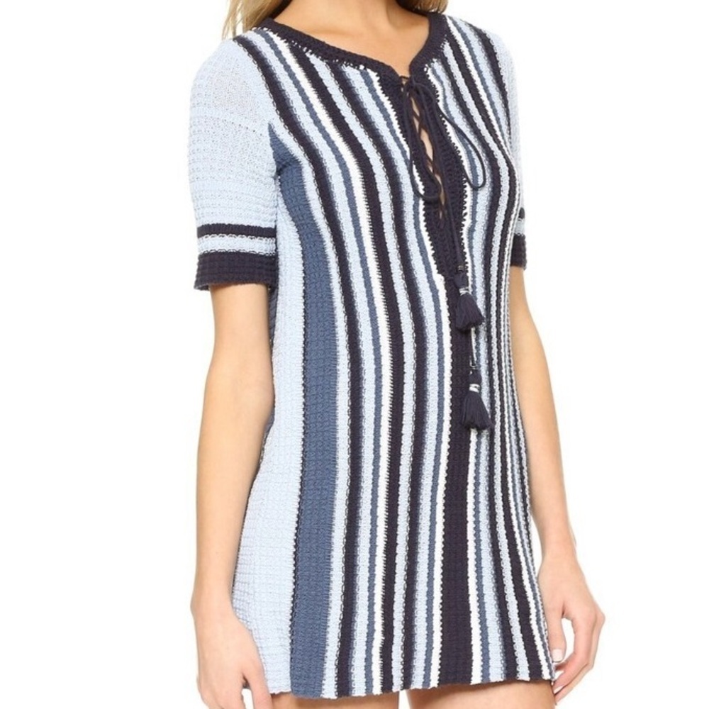 Free People Lollipop Short-Sleeve Lace-Up Sweater Dress - size small - Picture 2 of 10